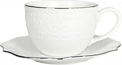 Чашка с блюдцами Fiora Jardin Platine 310 мл