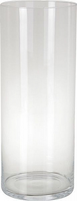 Ваза скляна прозора циліндр 45х18 см