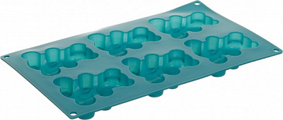 Форма для кексів Magic Ring Ведмедики 30.5х18х2 см 6 шт бірюза Flamberg Smart Kitchen