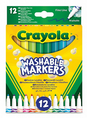 Набір фломастерів тонка лінія (washable) 12 шт. 58-6671 Crayola