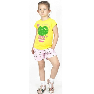 Комплект для дівчаток Roksana №0033/16083 Cacti р.104–110 жовтий із принтом №0033/16083