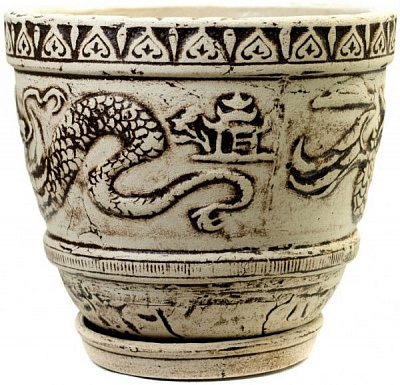 Горщик шамотний Китайський №3 круглий 9л бежевий