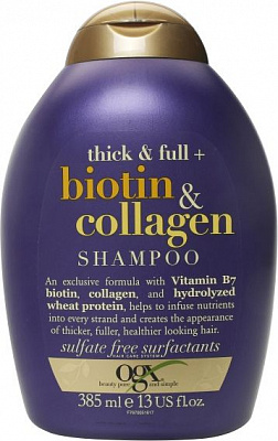 Шампунь Ogx Для позбавленого об'єму і тонкого волосся з біотином і колагеном 385 мл