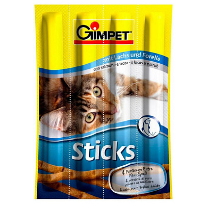 Лакомство Gimpet GimCat мясные палочки лосось и форель 4 шт.