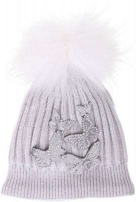 Шапка для девочек Pompona р.50-52 светло-серый 20 Z P 72 ПЕ 