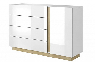 Комод Центр Меблів Porta 1380x905x406 мм дуб артізан/білий глянець