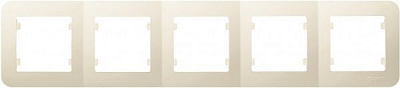 Рамка пятиместная Makel Lilium Natural горизонтальная слоновая кость 55259