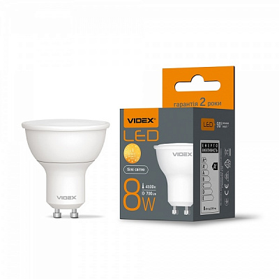 Лампа светодиодная Videx 8 Вт MR16 матовая GU10 220 В 4100 К 26411 