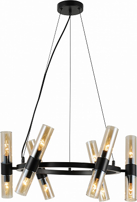 Люстра підвісна Sensio Borealis 12x40 Вт E14 чорний/амбер ALG-74783/12R