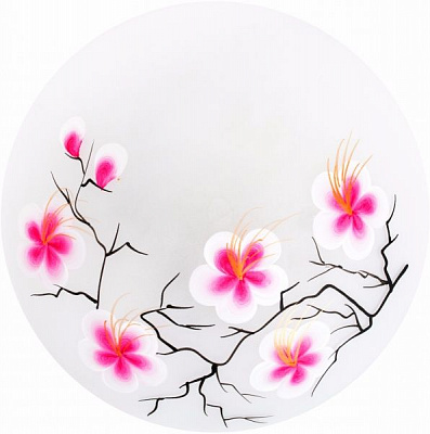 Світильник настінний Укрсвітло НПБ Сакура рожева 25 см 1x60 Вт E27 білий 12078