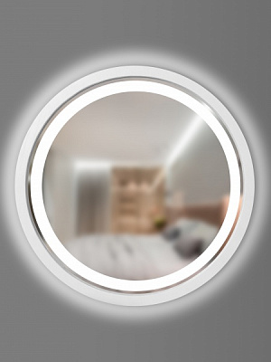 Дзеркало з вбудованим підсвічуванням Luxury Wood Perfection Slim LED ясен сніжно-білий D550 мм