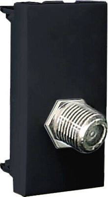 Розетка TV/FM Efapel Quadro тип F без крышки черный матовый 4697912 SPM