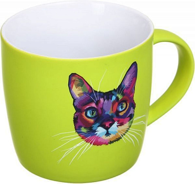 Чашка Neon Cat 350 мл зеленая