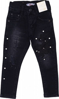 Джинсы Beren Style для девочек 6055 р.116 черный с серым 