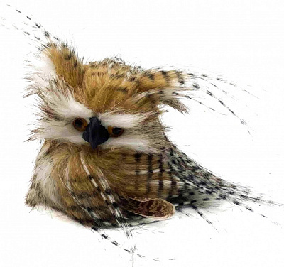 Декорація Dalian Everglory сова з пір'ям 14 см коричневий LX2021-0039