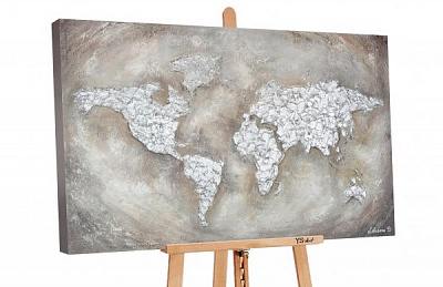 Картина Серебрянная карта 80x120 см Юрис Проф Арт 