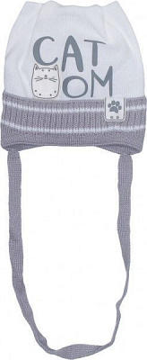 Шапочка детская для мальчика Luna Kids р.36 бело-серый 2146 
