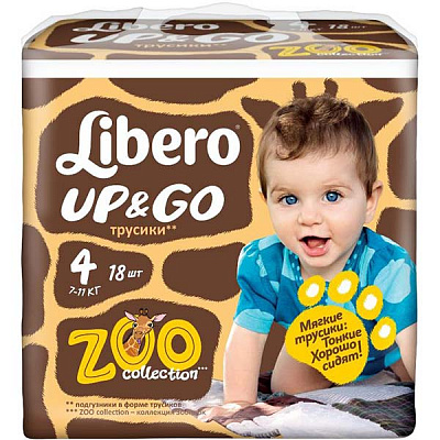 Подгузники Libero Up & Go 4 Maxi 7-11 кг 18 шт