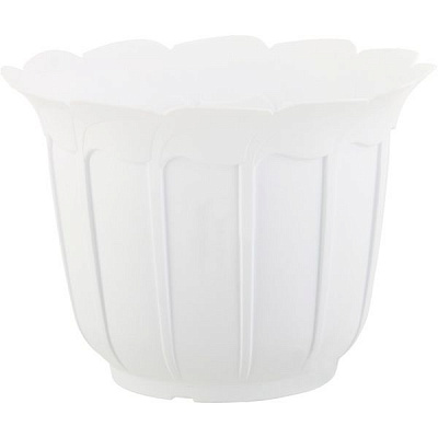 Горщик пластиковий Lamela Лаура круглий 5л білий (473)