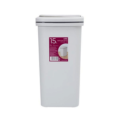 Ведро MVM BIN-04 серый 15 л серый BIN-04 15L Grey