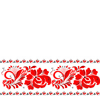 Салфетки столовые La Fleur Украинская роспись 33х33 см белый с красным 16 шт.