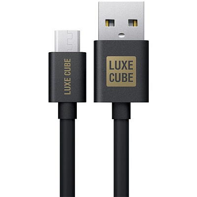 Кабель Luxe Cube 1 м черный (FLAT USB MICRO TO USB BLACK)