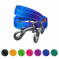 Поводок-перестежка Waudog Nylon Mono светоотражающий М Ш20 мм Д300 см синий