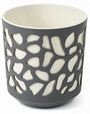 Горшок для цветов Lamela Дуэт 300 круглый 20,2л антрацит/крем 