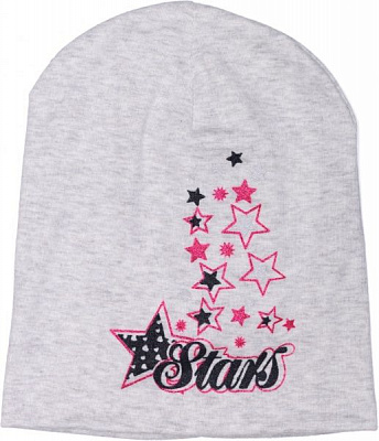 Шапочка детская для девочки Kraft 264-Т р.52-54 светло-серый 