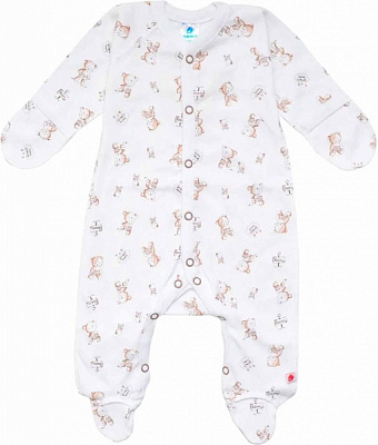 Комбінезон Minikin коричневі ведмедики р.62 білий 198060362