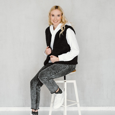 Жилет Flokati Coral р. M/L черный