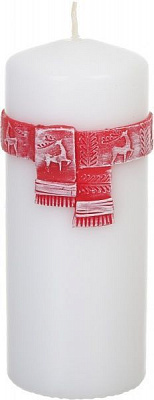 Свічка Циліндр декоративна Шарф білий 70x150 Pako-If