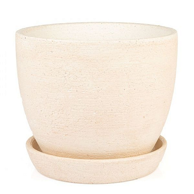 Горщик шамотний Парабола 18х16х2,4 круглий 2,4 л білий