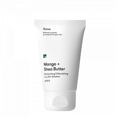 Крем для лица день-ночь Sane для сухой кожи с маслом манго + ши 40 мл