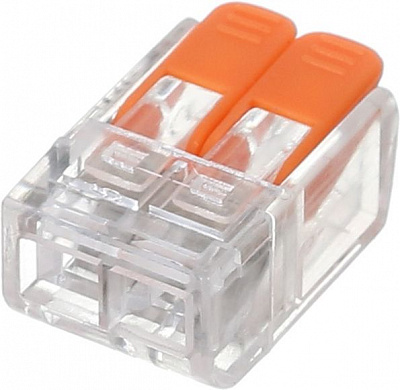 Клемма быстрого монтажа на 2 проводника с рычагами EMT 2x0,2-4/2,5 мм 3 шт. прозрачный 