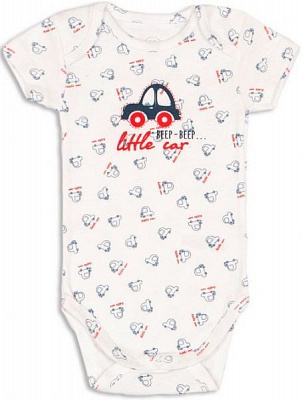 Комбинезон Фламинго Машинки р.74 белый с серым 136-1009-13 