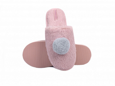 Тапки домашние для девочки Twins HS-LUX меховые с декором Помпон р.30/31 розовый 