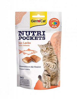 Витамины Gimpet  GimCat Nutri Pockets Лосось + Омега 3+6 60 г