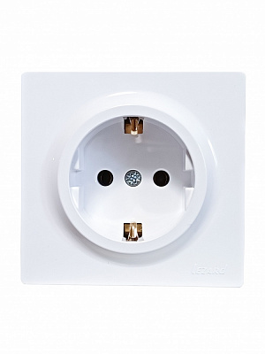 Розетка побутова із заземленням Lezard LETO IP20 білий 752-0200-122B