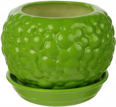 Горщик Оріана-Запоріжкераміка Куля bubble круглий 0,4л лайм (037-3-162)