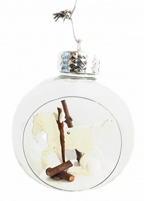 Декоративная подвеска Шар 8 см прозрачный NY21124