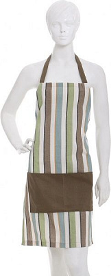 Фартук Scotland Green зеленая полоска с коричневым La Nuit
