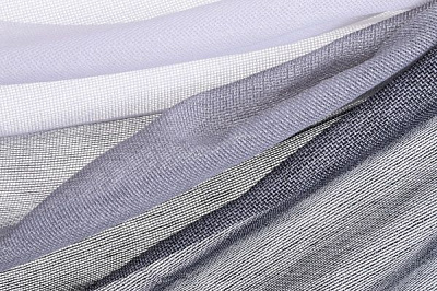 Ткань тюлевая сетка с полосками 295 см серый 