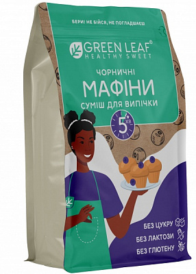 Суміш для випікання Green Leaf Чорничні мафіни 300 г