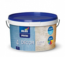 Декоративная краска Helios SPEKTRA DECOR TOPAZ silver серебристо-перламутровый 2 л