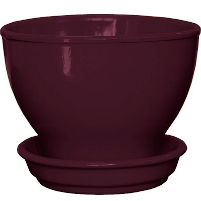 Горщик квітковий Оріана-Запоріжкераміка Бонсайниця 1 л глянцевий марсала