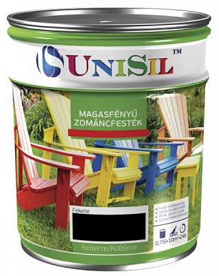 Емаль UniSil Magasfenyu Zomancfestek чорний глянець 0,75л