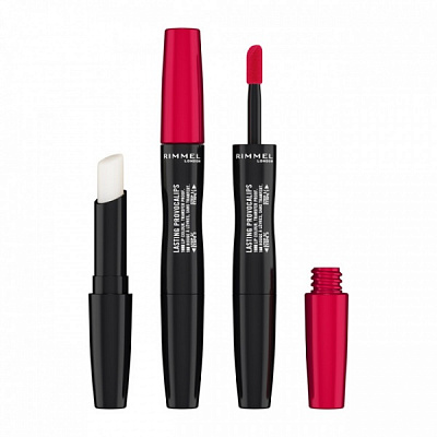 Помада рідка + бальзам Rimmel (500) Kiss The Town Red