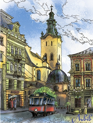 Набор для творчества со стразами на подрамнике Львов Худ. Балан 30x40 см (У) GoToArt 