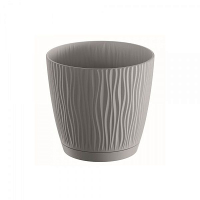Горшок для цветов Prosperplast SANDY 110 мм с подставкой круглый 1,19л серый (26798-405) 